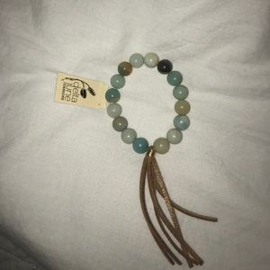 Anthropologie beaded bracelet with tassel NWOT